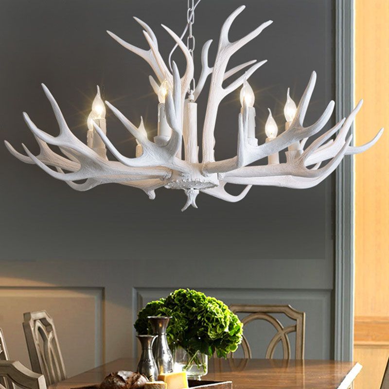 Epoch Retro Deer Horn Resin Chandelier Living Room