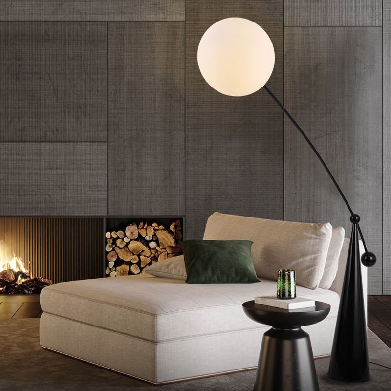 Paputat Floor Lamp Arc/Bubble Modern/Unique, Frosted Glass, White, Bedroom
