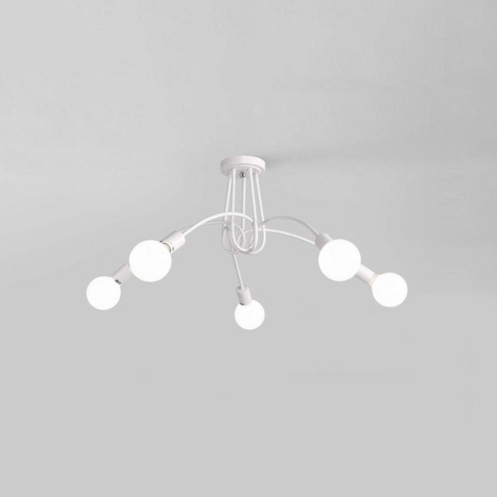 Lopumit Modern Linear Curve Metal Ceiling Light, Dining Room/Living Room