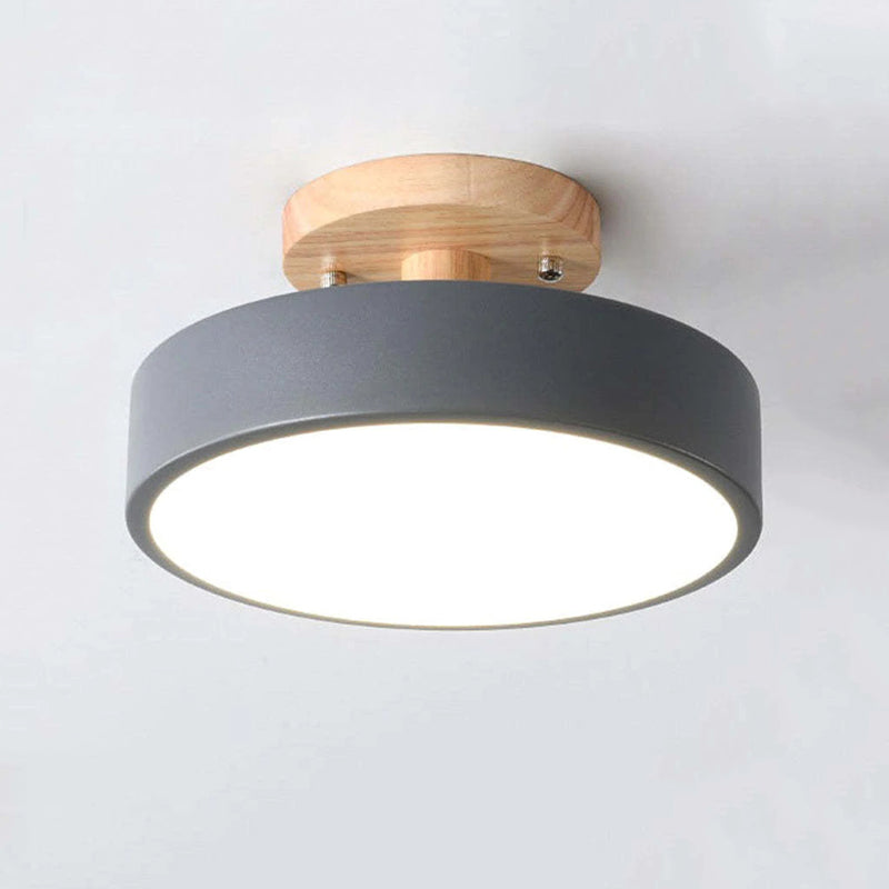 Zera Round LED Flush Mount Ceiling Light Modern Wood Colorful-Neutral Decor