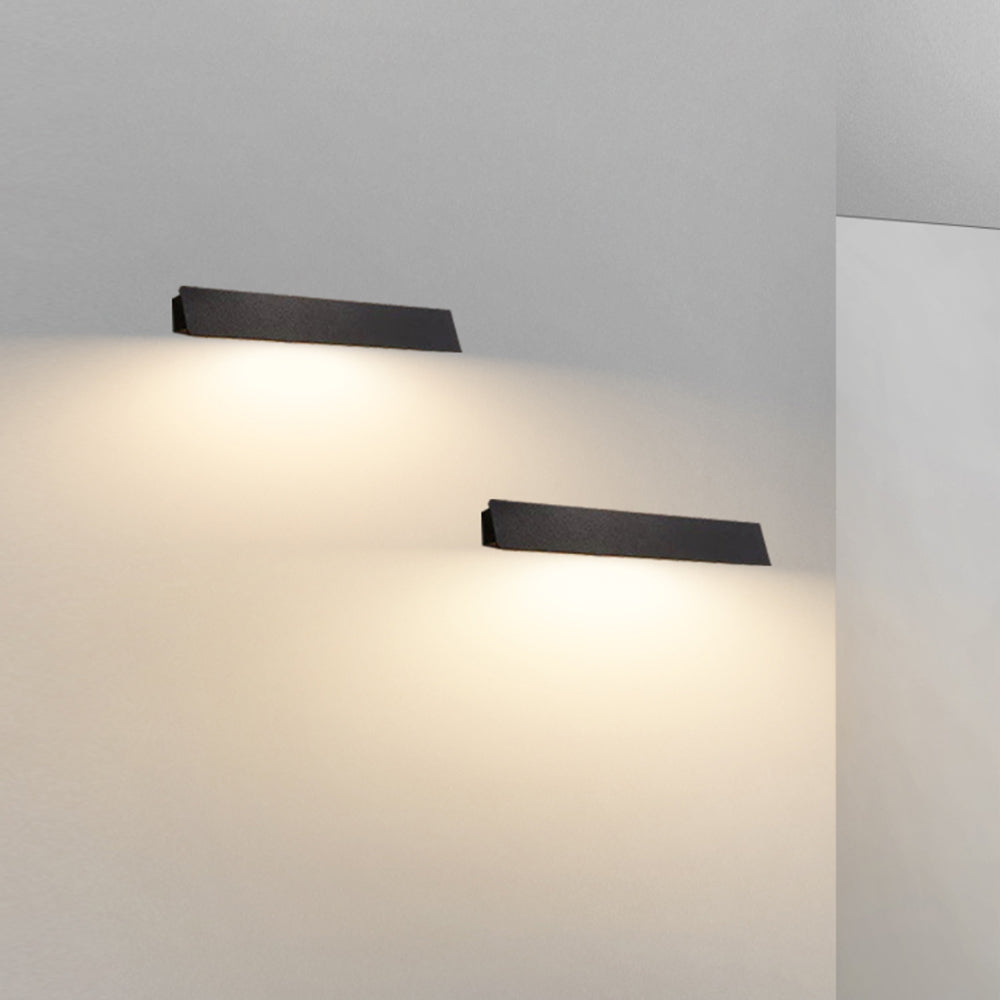 Mubetas Industrial Linear Metal Outdoor Wall Lamp, Black/White