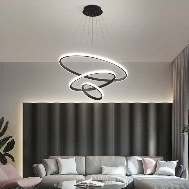 Tavonex Modern Ring Pendant Light, 2/3/4 Rings-Neutral Decor