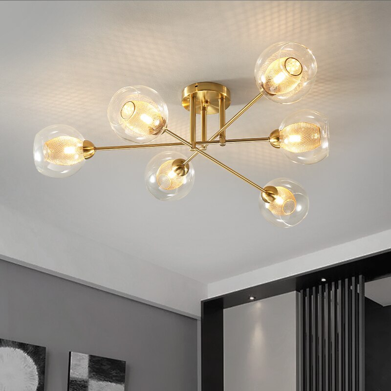 Zovokil Industrial Glass Globe Chandelier LED, 6 Style