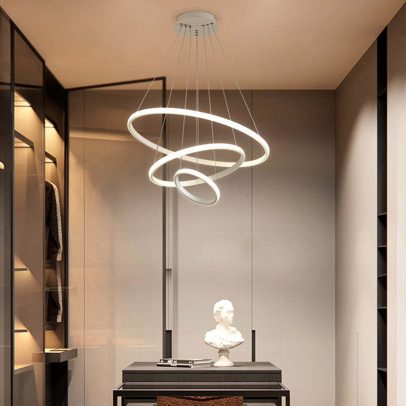 Tavonex Modern Ring Pendant Light, 2/3/4 Rings-Neutral Decor
