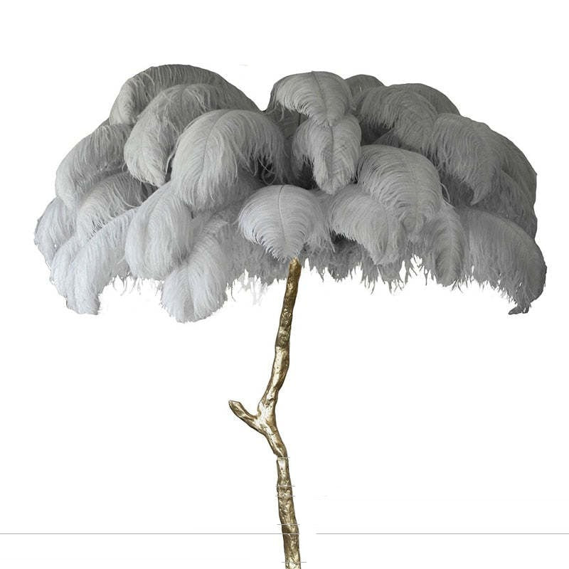 Salenor Nordic Luxury Unique Ostrich Feather Floor Lamp/Table Lamp-Neutral Decor