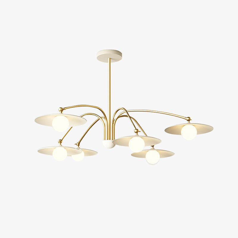 Sikenas Minimalist Blown Metal Pendant Light, White/Gold