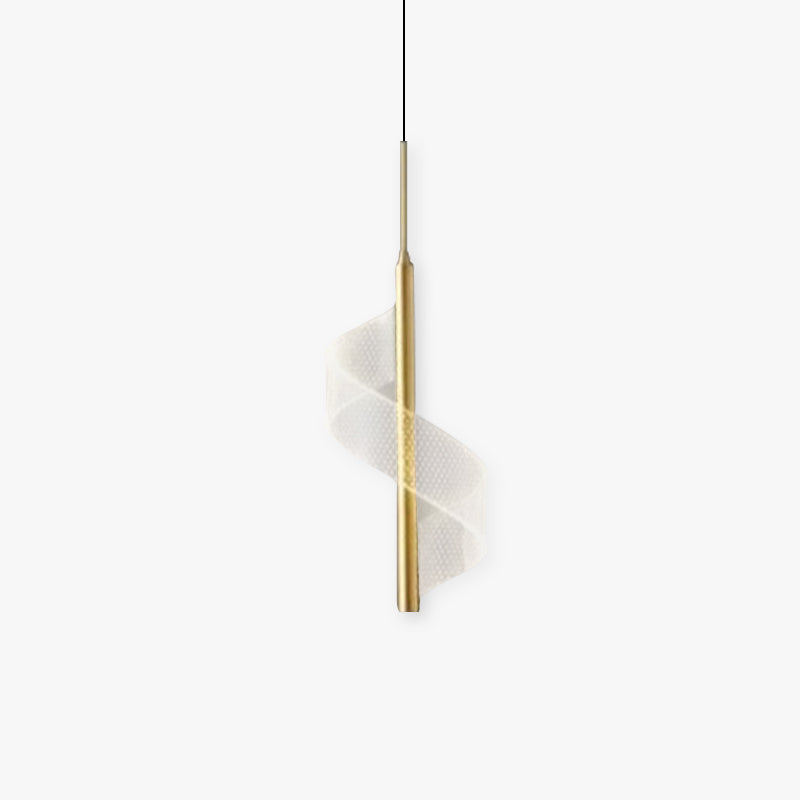 Alven Vintage Golden Ribbon Pendant Light, /-Neutral Decor