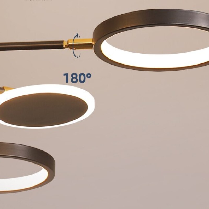Juvidon Modern Led Chandelier, Geometric, Black Dimmable