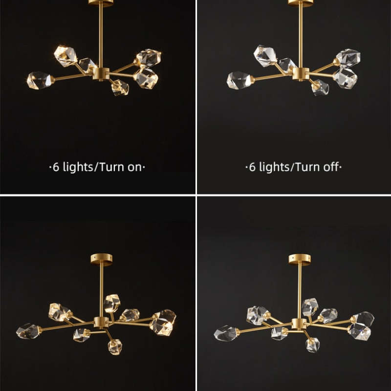 Degulak Luxurious Crystal Chandelier Living Room Golden