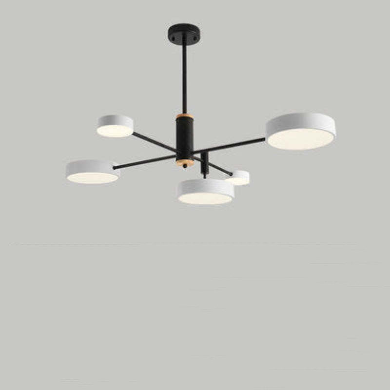 Gativun Pendant Light LED, Metal & Wood, Grey/White/Gold
