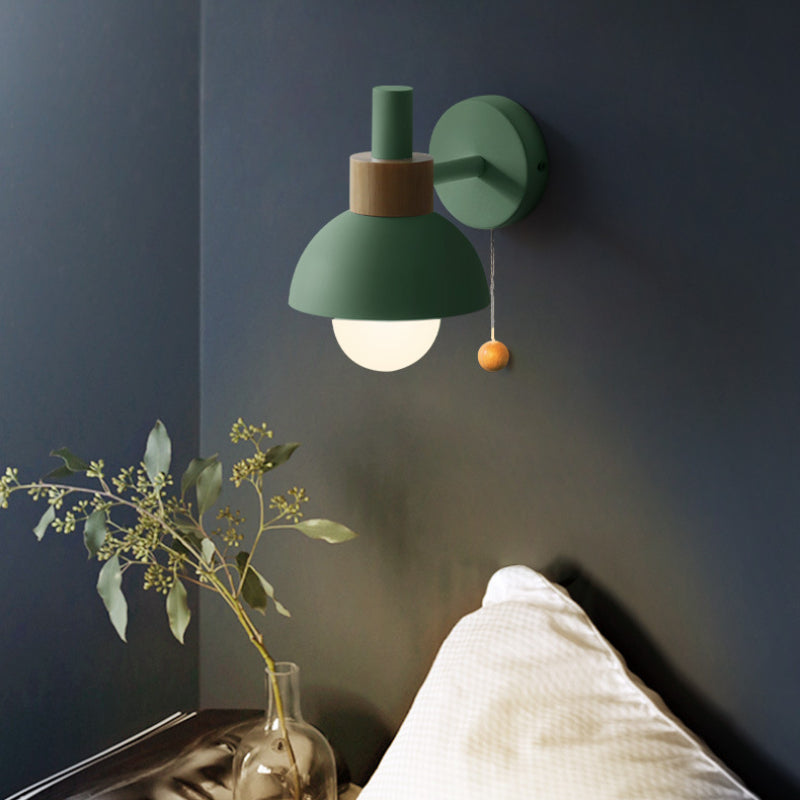 Pilinaka Modern LED Wall Lamp Metal Glass Bedroom White/Yellow/Pink/Green