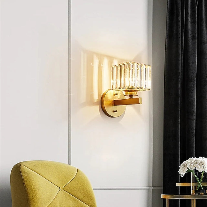 Mebavud Modern LED Crystal Wall Lamp Square, Round