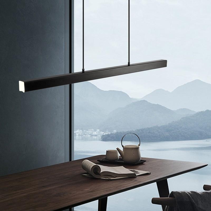 Lerin Modern Linear LED Pendant Light Black/Brown-Neutral Decor