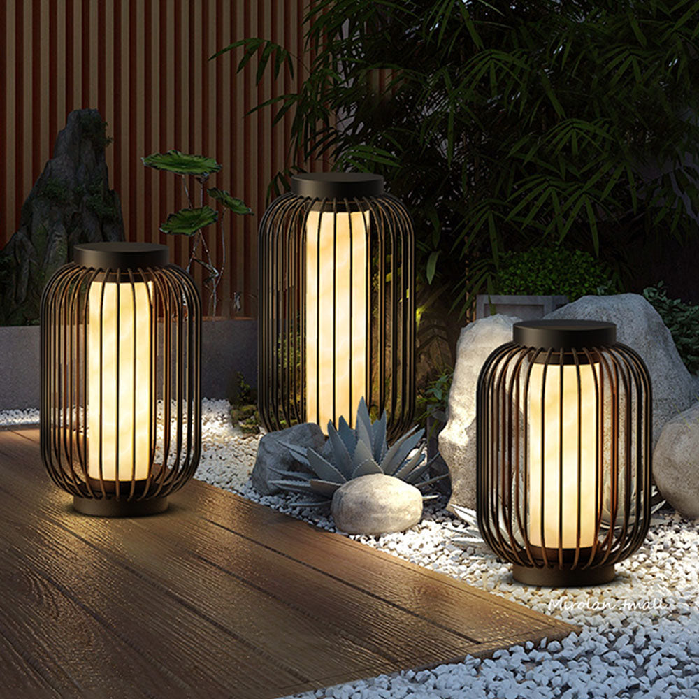 Hepirod Lantern Solar/Rechargeable Outdoor Floor Lamp, Brown