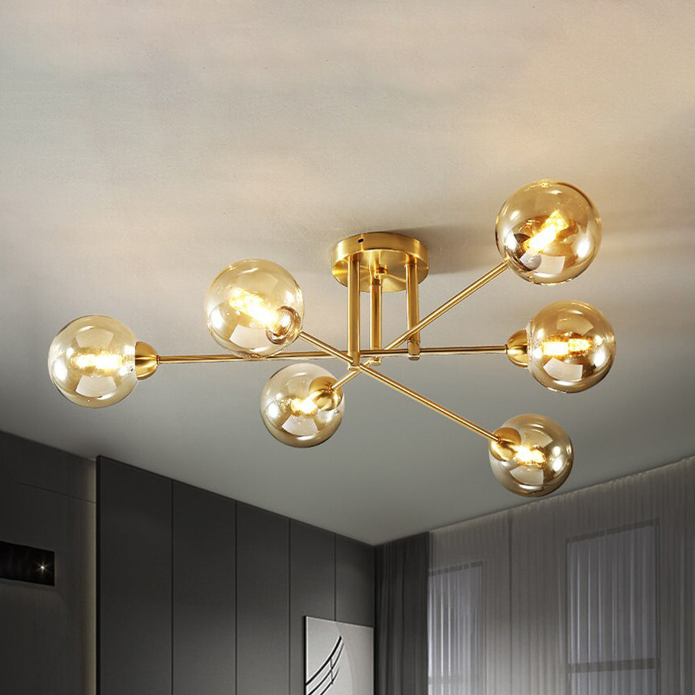 Zovokil Industrial Glass Globe Chandelier LED, 6 Style