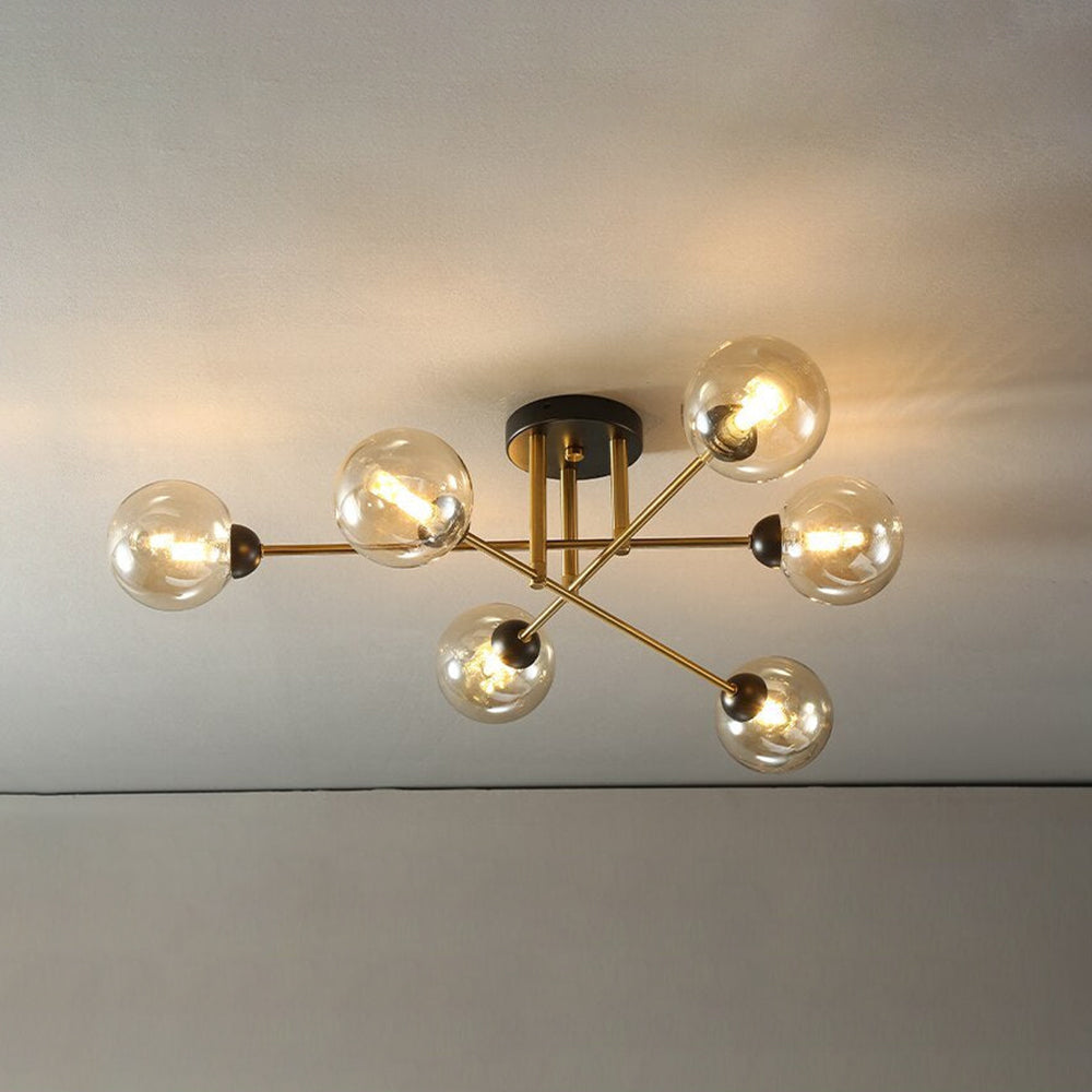 Zovokil Industrial Glass Globe Chandelier LED, 6 Style