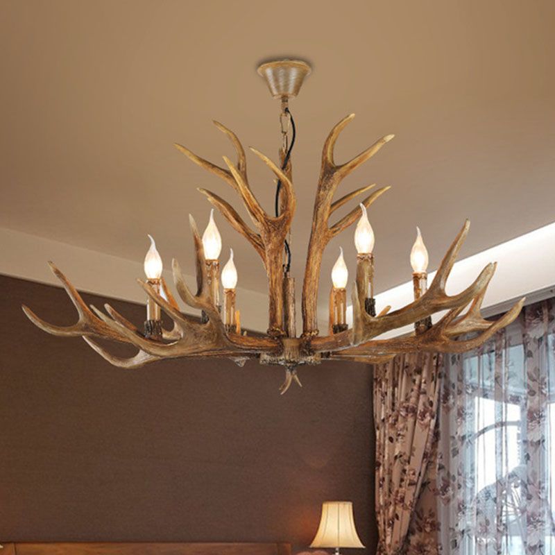 Epoch Retro Deer Horn Resin Chandelier Living Room