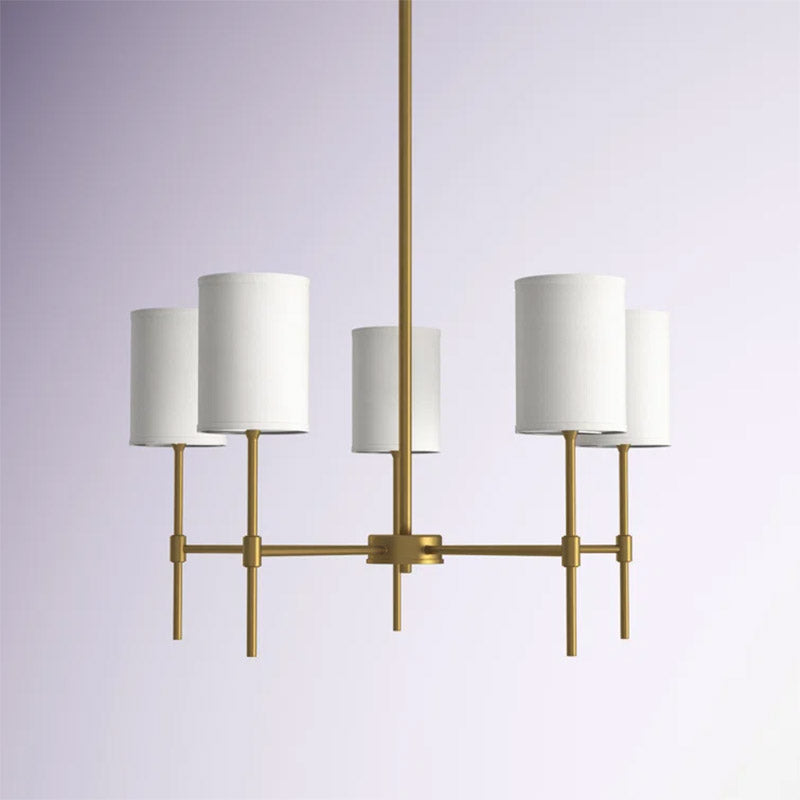 Masimol Modern LED Chandelier Black/Gold Metal/Fabric Bedroom/Living Room