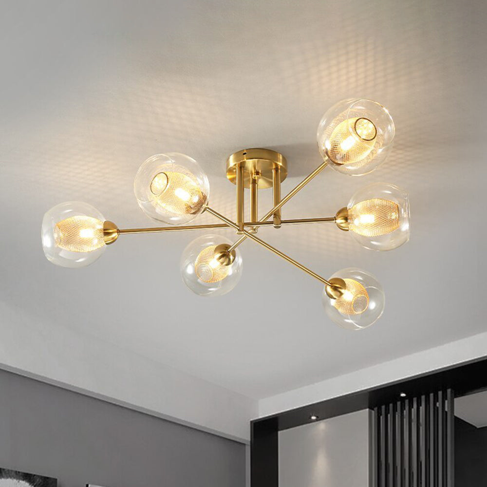 Zovokil Industrial Glass Globe Chandelier LED, 6 Style