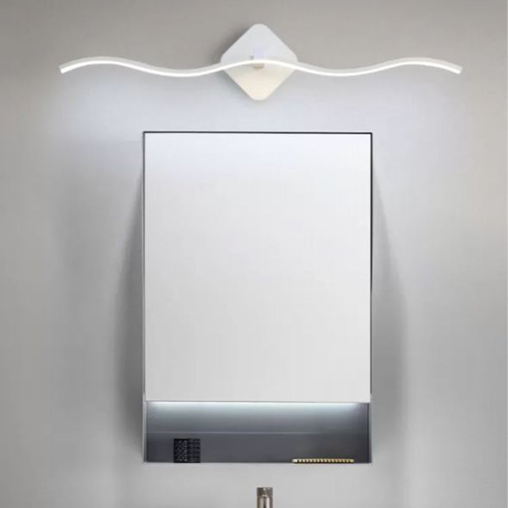 Begilal Minimalist Wave Linear Metal Wall Lamp, Black/White