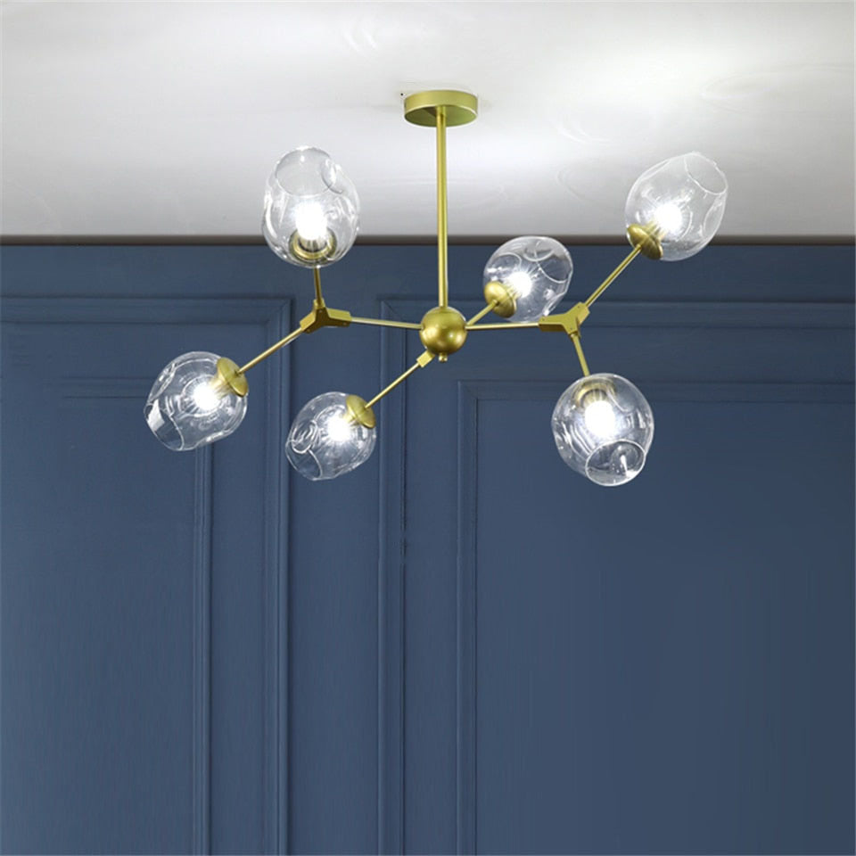 Pobibem Modern Bubble Metal Pendant Light, Black/Gold
