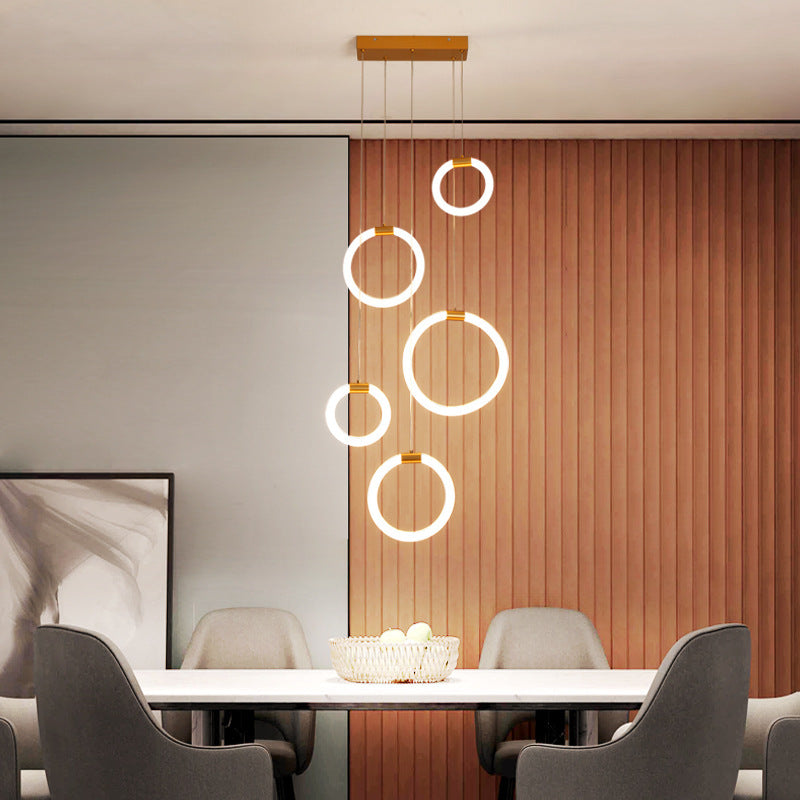 Kapulir Minimalist Staircase Ring Metal Pendant Light
