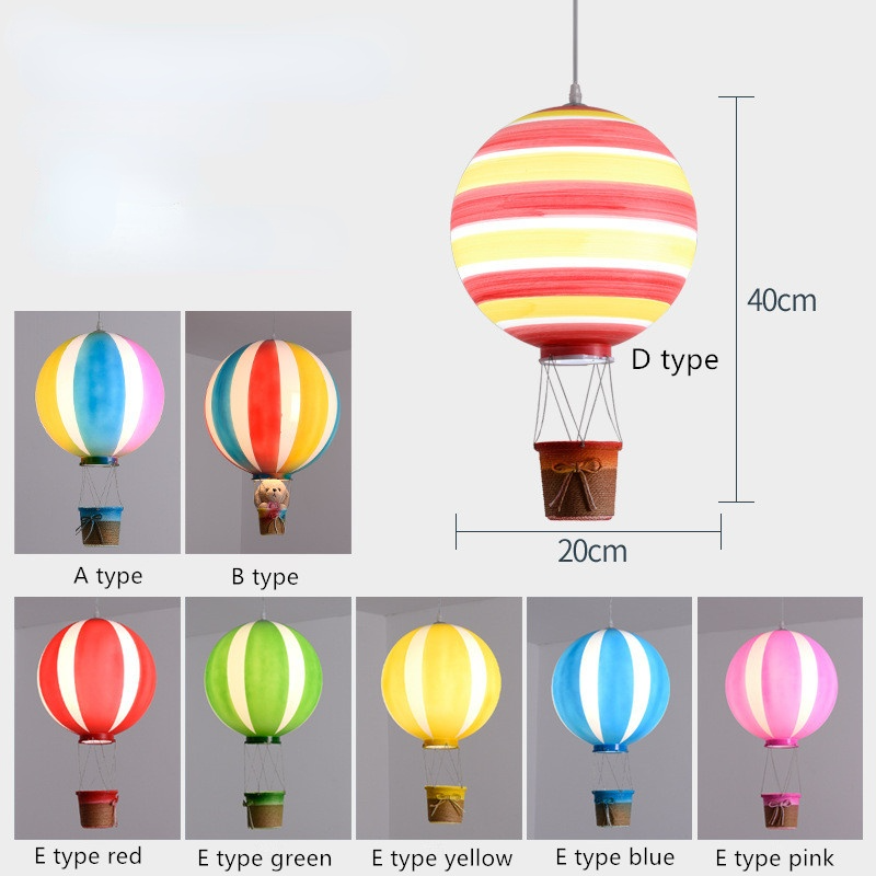 Fekaked Creative Colorful Balloon Pendant Light, Bedroom