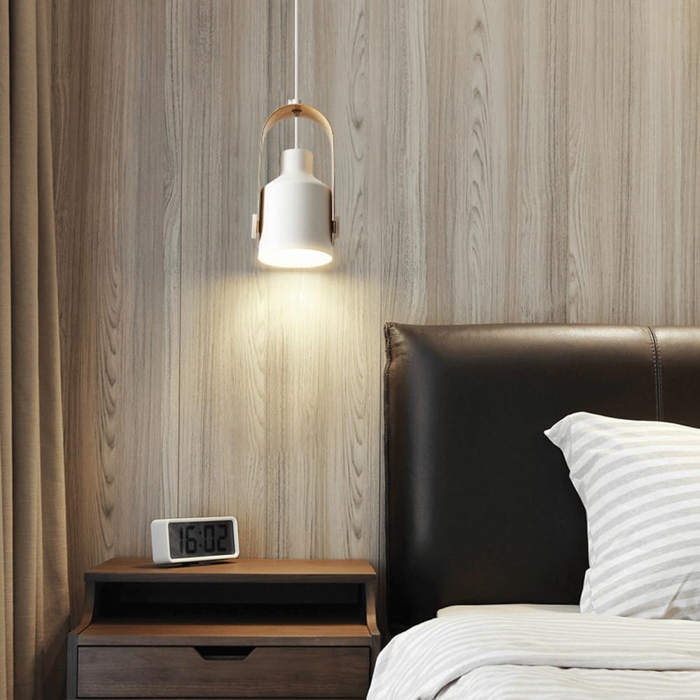 Pipevom Modern Metal LED Pendant Light White Green Black Bedroom