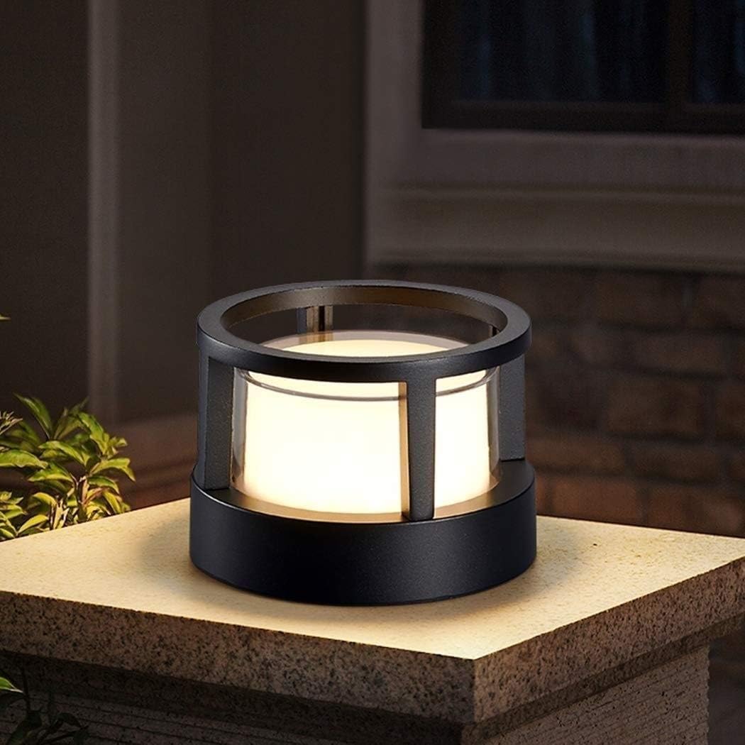 Alvian Outdoor Light Modern Cylindrical Bollard Black-Neutral Decor