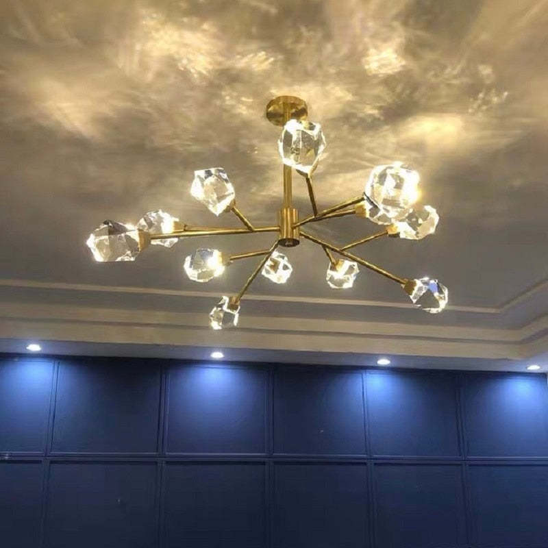 Degulak Luxurious Crystal Chandelier Living Room Golden