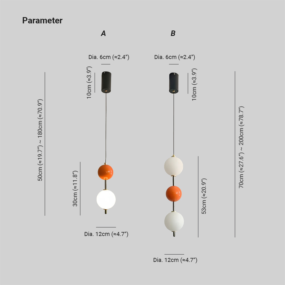 Cerukom Modern LED Pendant Light Red Metal Bedroom Living Room