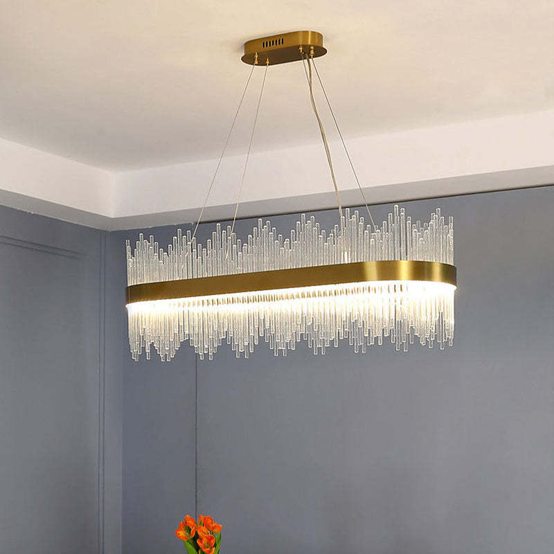 Pematud Modern Round/Rectangular Chain Chandelier, Gold