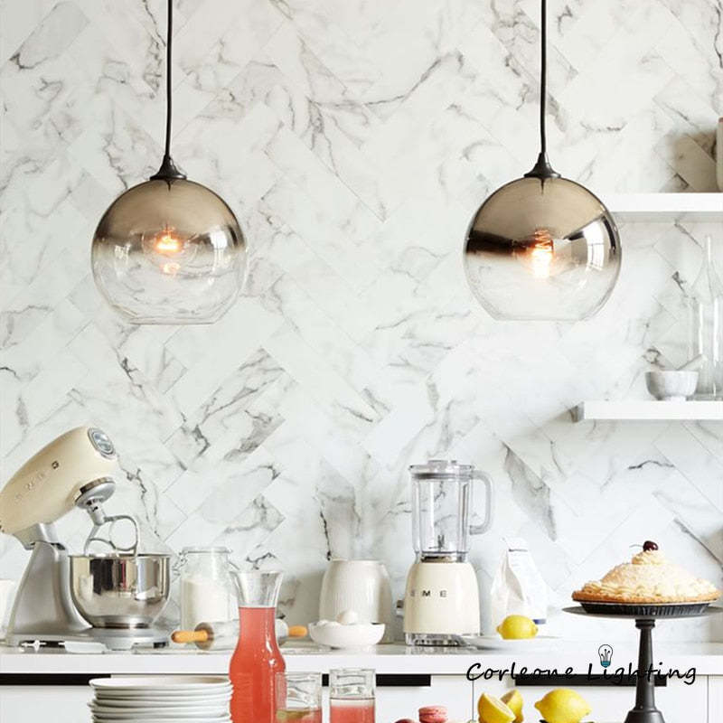 Voriq Frosted Balloon Pendant Light Gradient-Neutral Decor