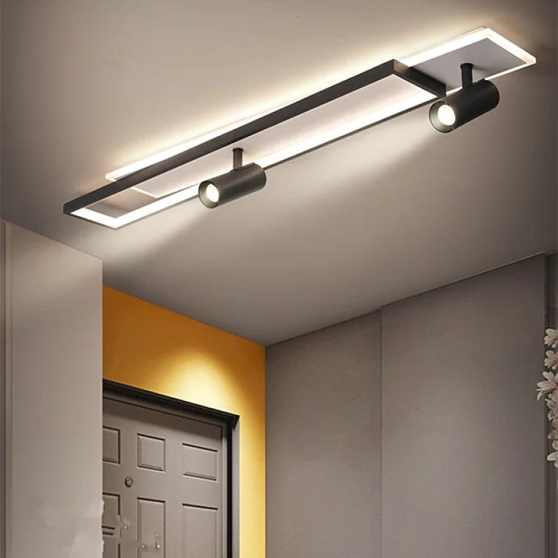 Bogurok Modern Geometric Ceiling Light with Spotlight, Black&White