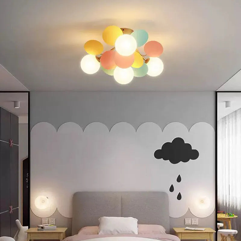 Binesik Modern Bubble Cluster Ceiling Light, Colorful