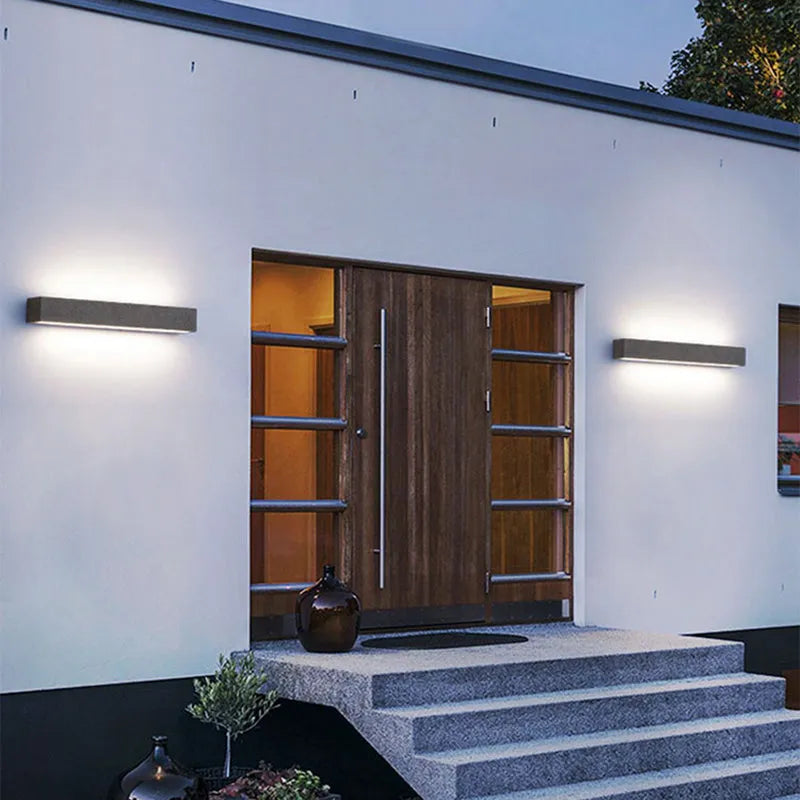 Davel LED Outdoor Wall Lamp, Black & White-Neutral Decor