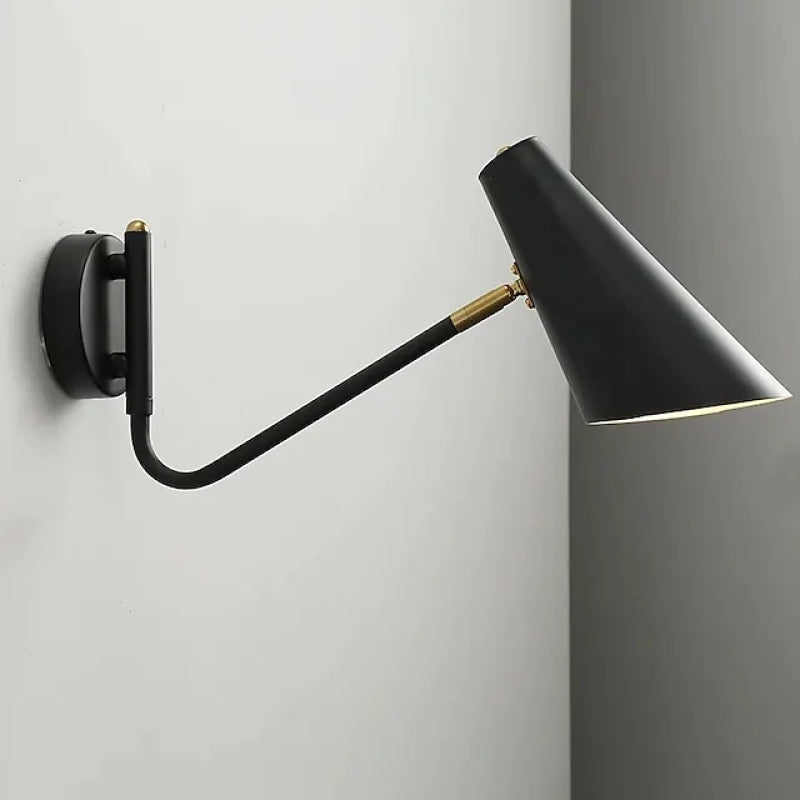 Higimer Rotatable Wall Lamp, Black & White & Gold, Bedroom