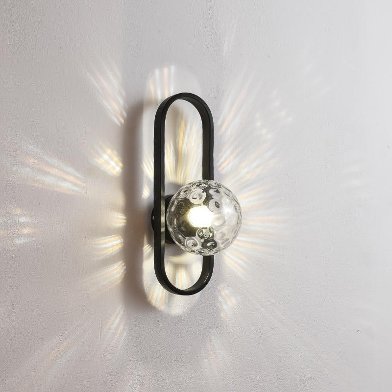 Fuvavel Modern Globe Bedside Wall Lamp Mount for Bedroom & Reading Room, Gold/Black