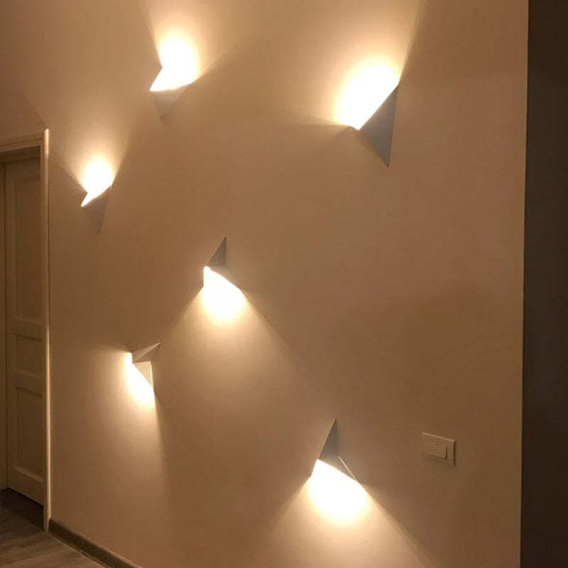 Meri Modern LED Wall lamps for Bedroom, Triangle-Neutral Decor