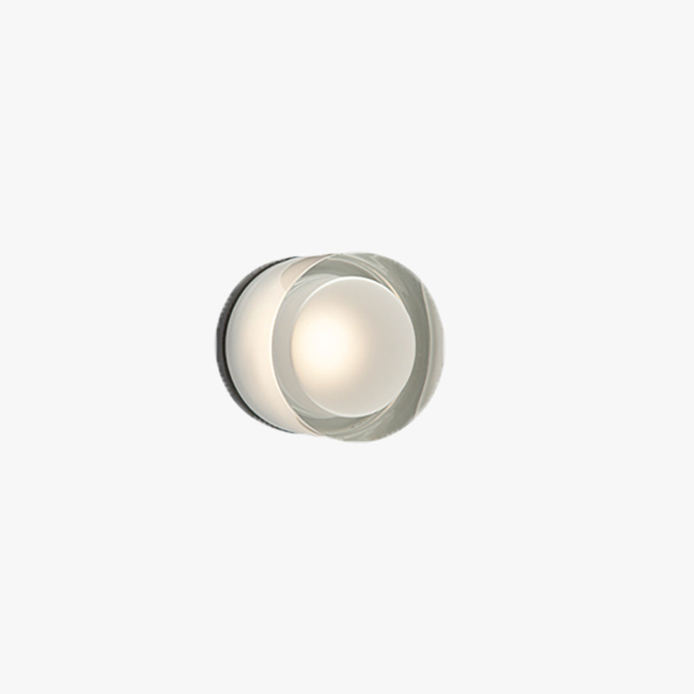 Milotud Modern Mini Drum Metal/ Outdoor Wall Lamp, Transparent