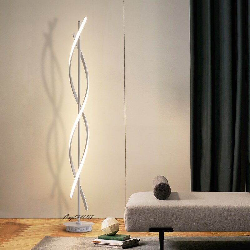 Pakaret Postmodern Linear Floor Lamp, Black/White