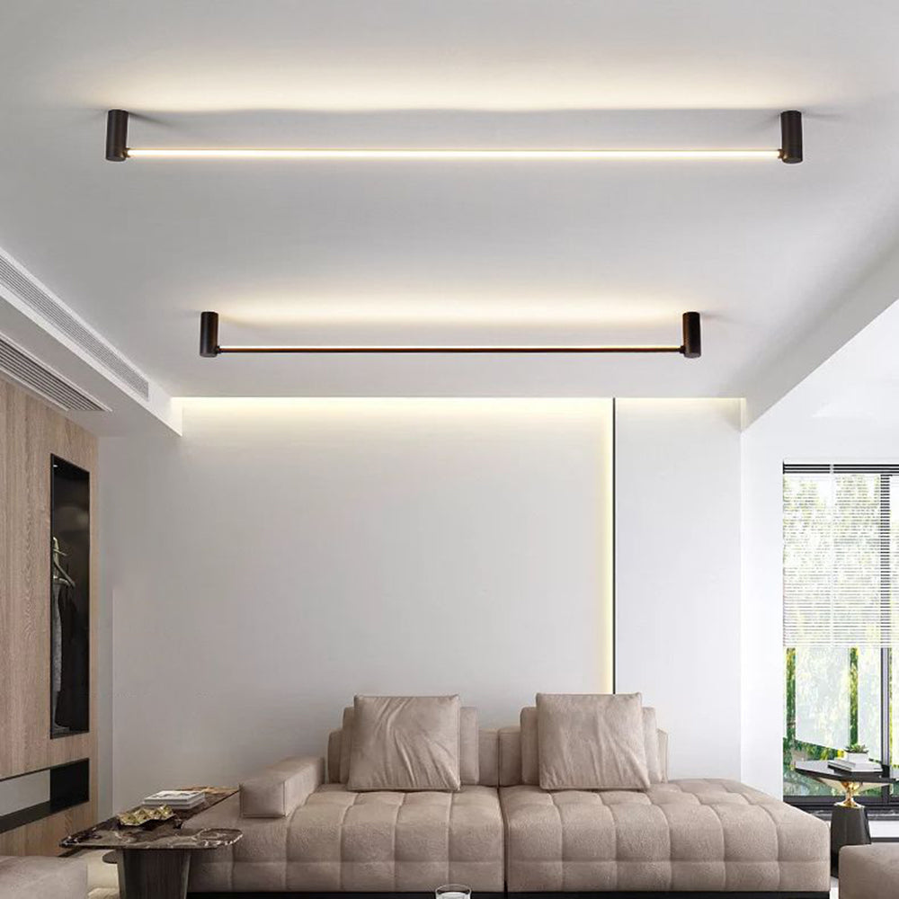 Gunadum Minimalist Linear Flush Mount Ceiling Light, Black, Hallway