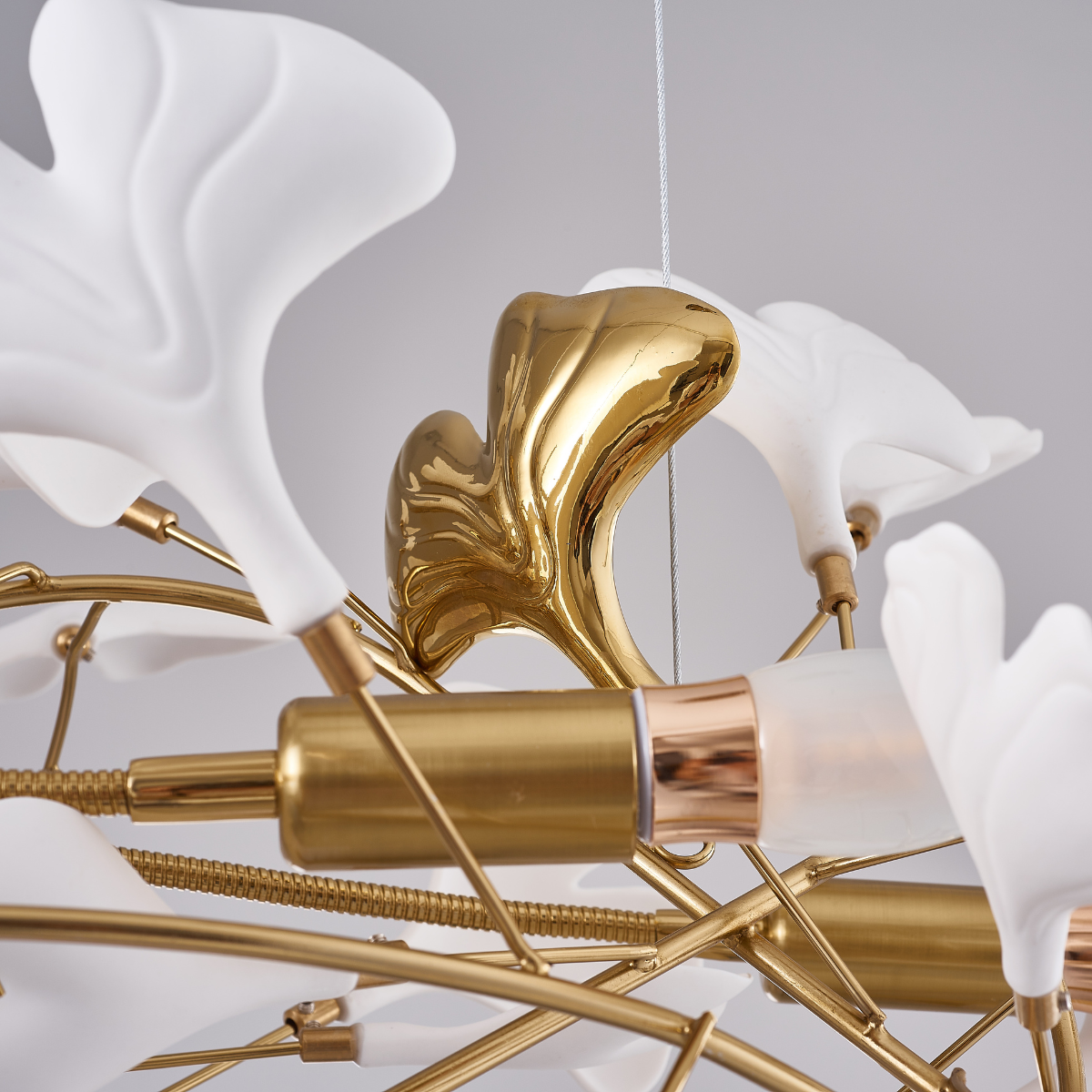 Navirin Luxury Ceramic Chandelier Large Foyer, Gingko leaf, Living Room