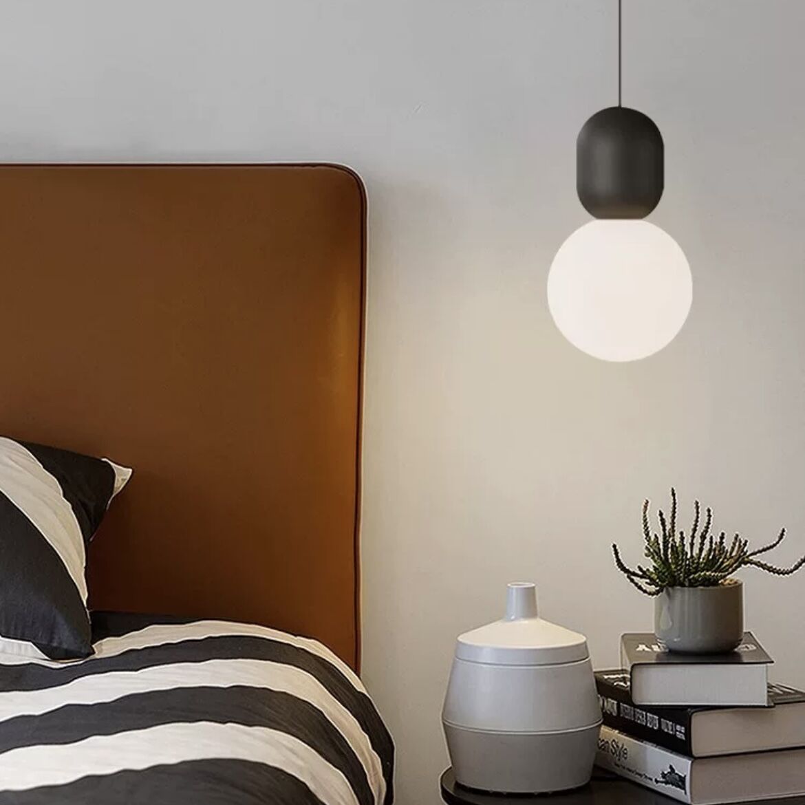 Wopamer Modern Minimalist Glass/Metal Pendant Light Dining Room