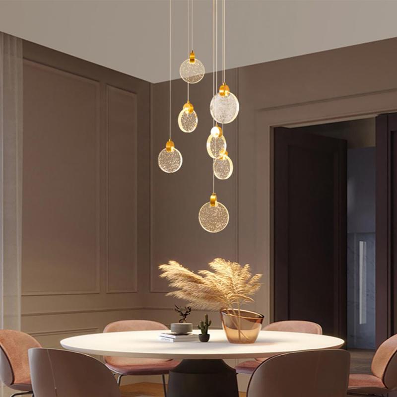 Devikir Luxury Circular Ripple Round Crystal Golden Chandelier