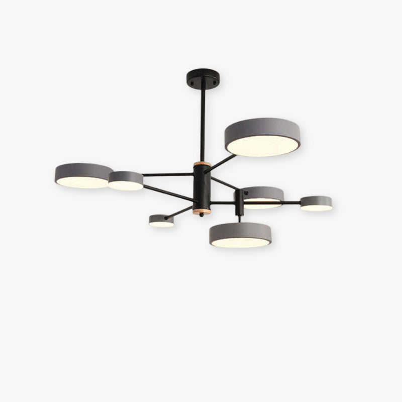 Gativun Pendant Light LED, Metal & Wood, Grey/White/Gold
