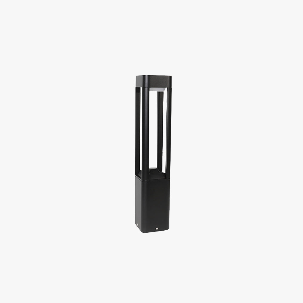 Fenumem Metal Rectangular Hollow Outdoor Path Light, Black