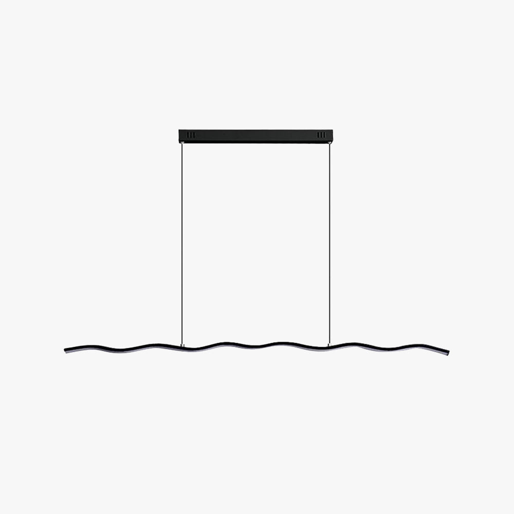 Tusudod Wave Linear Pendant Light, Black/White