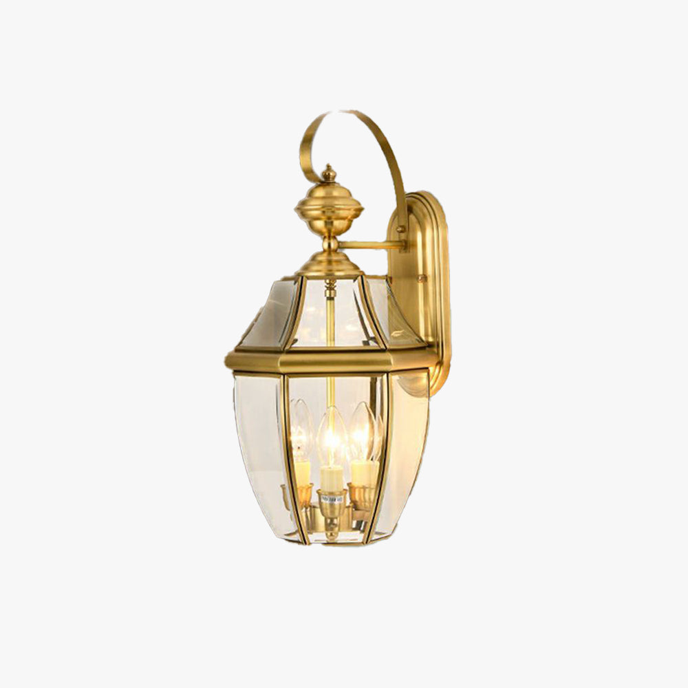 Fiselad Vintage Lantern Metal Outdoor Wall Lamp, Gold