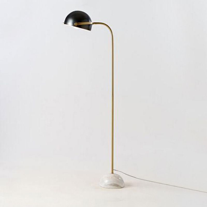 Dotetan Floor Lamp Semi Circular Retro/Minimalist, Metal/Marble, Black, Bedroom